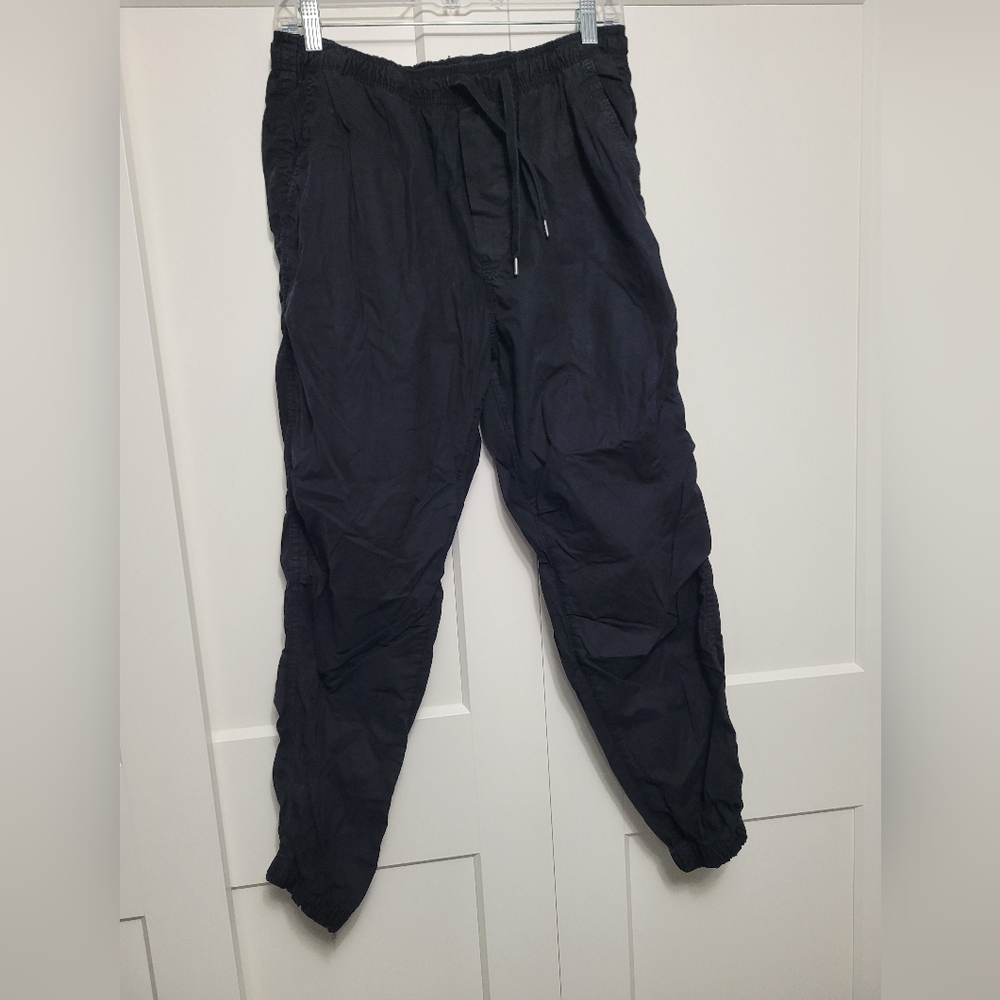 Black Cotton American Eagle Outfitters Cinched Ankle Pants Joggers